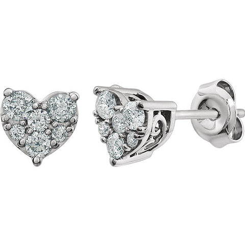 Earrings > Heart > Diamond > 3/8 CTW