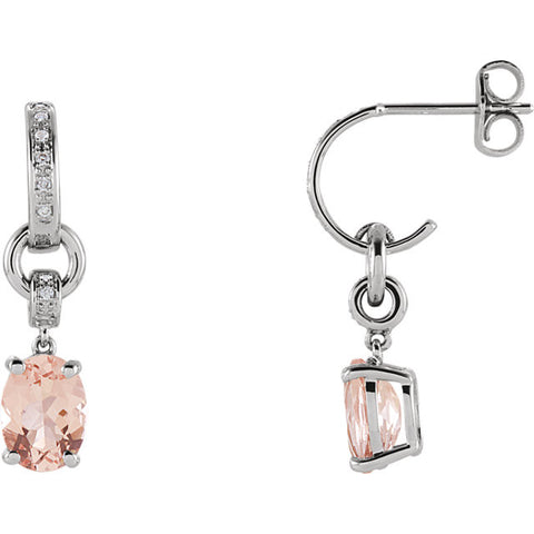 Earrings > Diamond > .05 CTW > & > Morganite