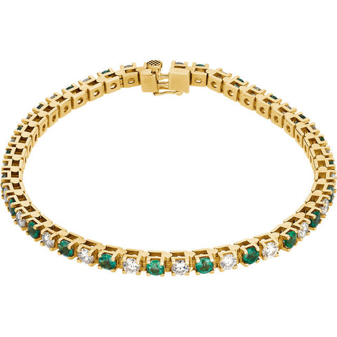 Bracelet > Diamond > 3/8 CTW > Emerald & 2