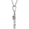 Necklace > 18" > Dangle > Design > Granulated > Diamond > .015 CTW > & > Garnet > Mozambique