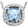 Necklace > 16" > Diamond > .04 CTW > & > Topaz > Blue > Sky