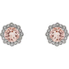 Earrings > Diamond > CTW > 1/Morganite & 1