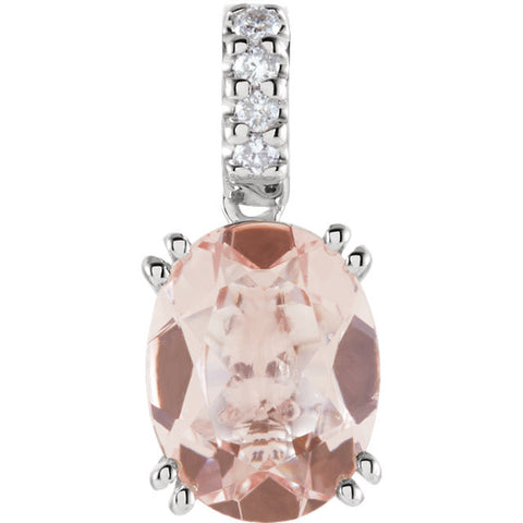 Pendant > Diamond > .04 CTW > & > Morganite