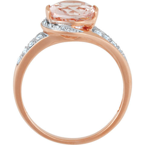 Ring > Morganite & Diamond > Genuine