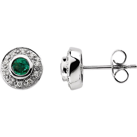 Earrings > Diamond > CTW > 1/Emerald & 1 > Round > 3.5mm