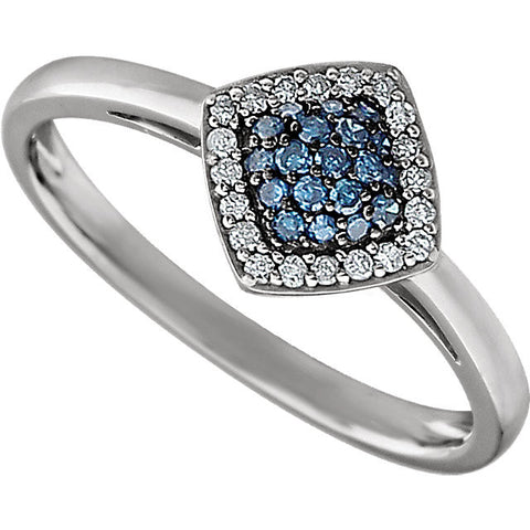 Ring > Cluster > Diamond > Blue & White > 1/6 CTW