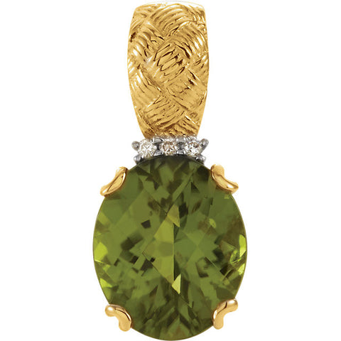 Pendant > Diamond > .03 CTW > & > Peridot