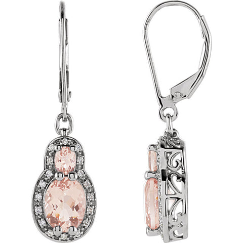 Earrings > Diamond > CTW > 1/Morganite & 1