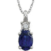 Necklace > 18" > .02 CTW > & > Sapphire > Blue > Created