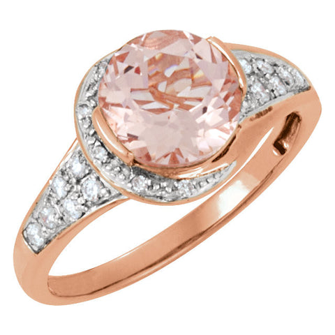 Ring > Morganite & Diamond > Genuine