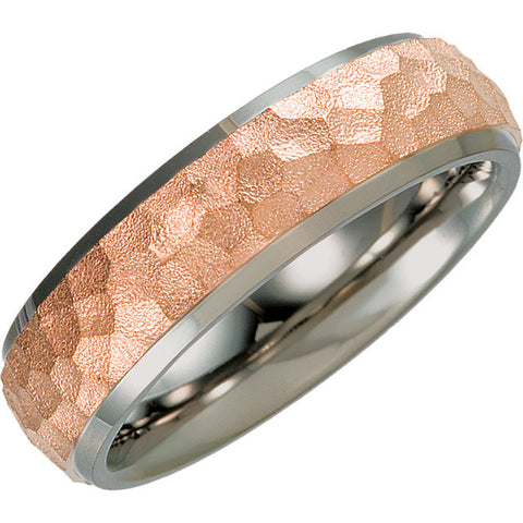 .5 > Band > Edge > Beveled > Finish > Hammered > 7mm > Plated > Immerse > Rose > &
