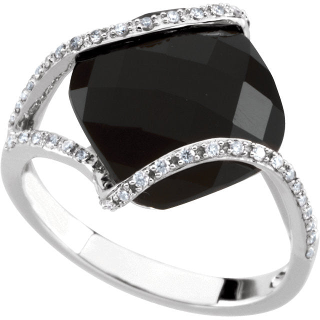 Ring > Onyx & Diamond > Genuine