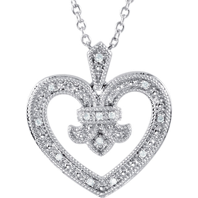 Necklace > 18" > Design > Heart > Diamond > .06 CTW