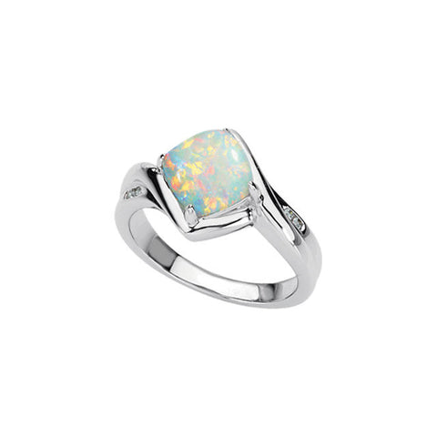 Ring > Opal & Diamond > Genuine > .03 CTW