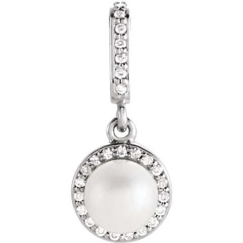 Pendant > Diamond > .05 CTW > & > Pearl > Cultured > Freshwater