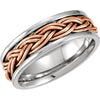 Band > Hand-Woven > 8mm > White & Rose > 14kt