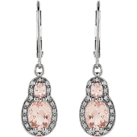 Earrings > Diamond > CTW > 1/Morganite & 1