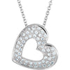 Necklace > 18" > Heart > Diamond > 1/4 CTW