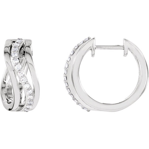 Earrings > Hoop > Diamond > 1/5 CTW