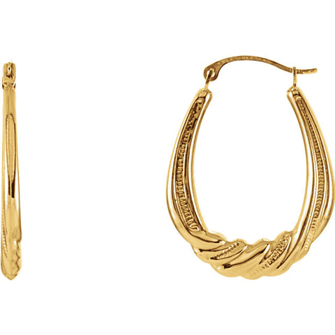 Earrings > Hoop > Twisted > Oval