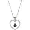 Necklace > 18" > Heart > Diamond > Black & White > 1/6 CTW