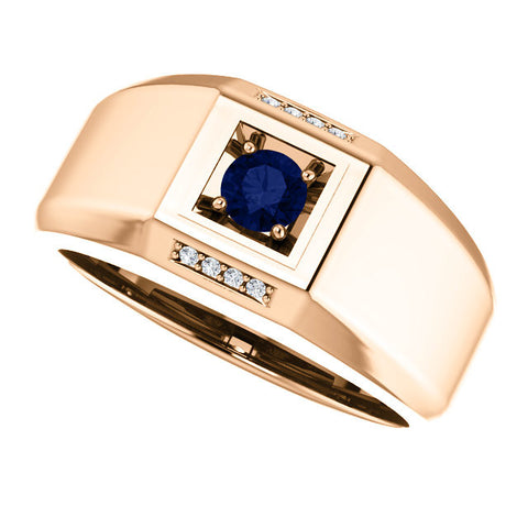 Ring > Men's > Sapphire > Blue > Created > Chatham®