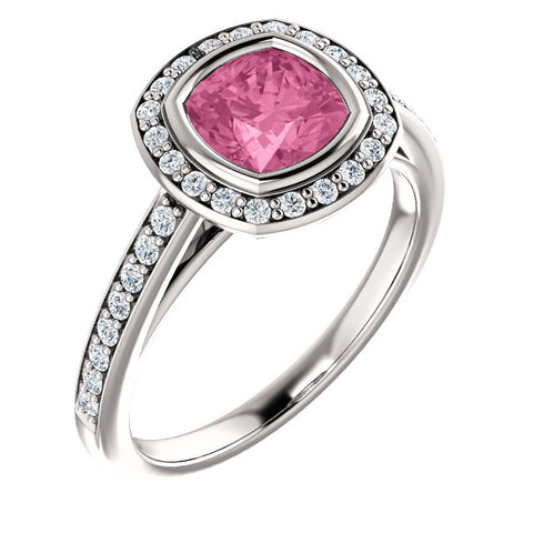 Ring > Engagement > Sapphire > Pink > 1/3 CTW