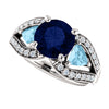 Ring > Diamond > CTW > 1/Aquamarine & 1 > Sapphire, > Blue > Created > Chatham®