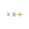Posts & Backs > Screw > with > Earrings > Princess/Square > Zirconia > Cubic > 4.5mm > Yellow > 14Kt