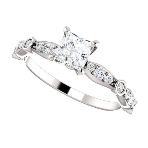 Ring > Engagement > Vintage-Inspired > Square > Diamond > 3/4 CTW