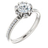 Ring > Engagement > Floral-Inspired > Round > Diamond > 1/6 CTW > Silver > Continuum