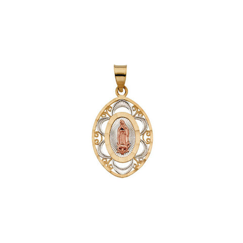 Pendant > Marquise > Guadalupe > of > Lady > Tri-Color > 22x16.75mm